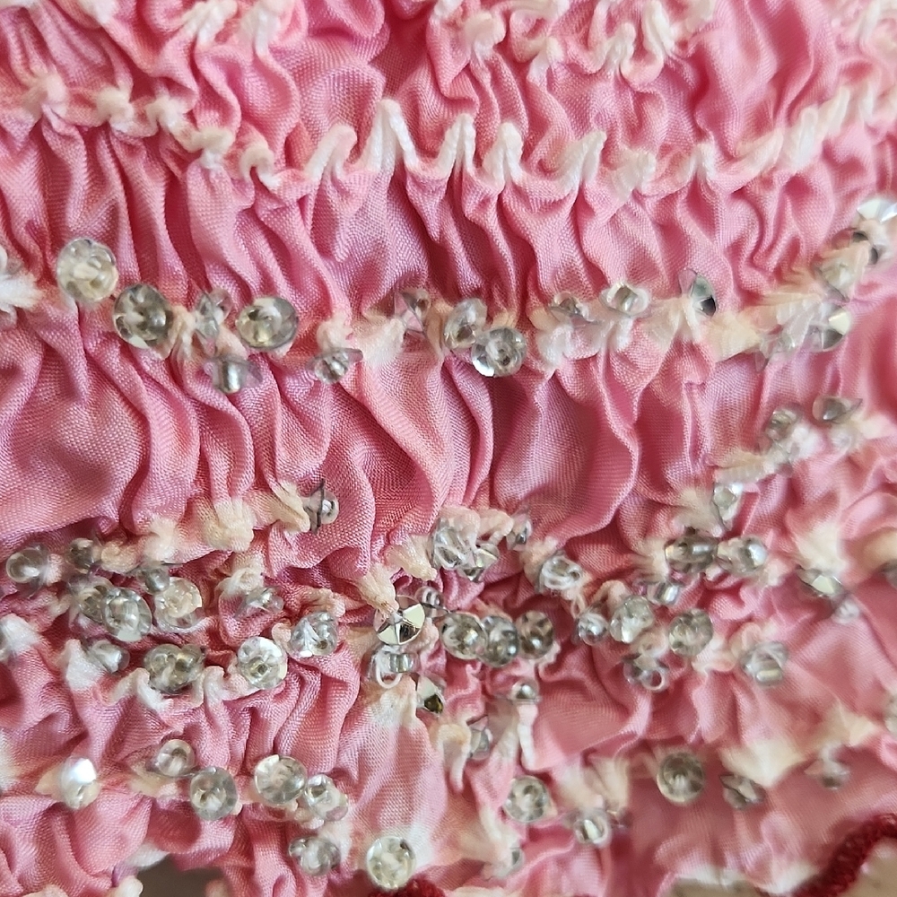 Chaudry Pink Ombre Knee Length Boho Chic Ruched Skirt  Bottom  Size M - Picture 5 of 5